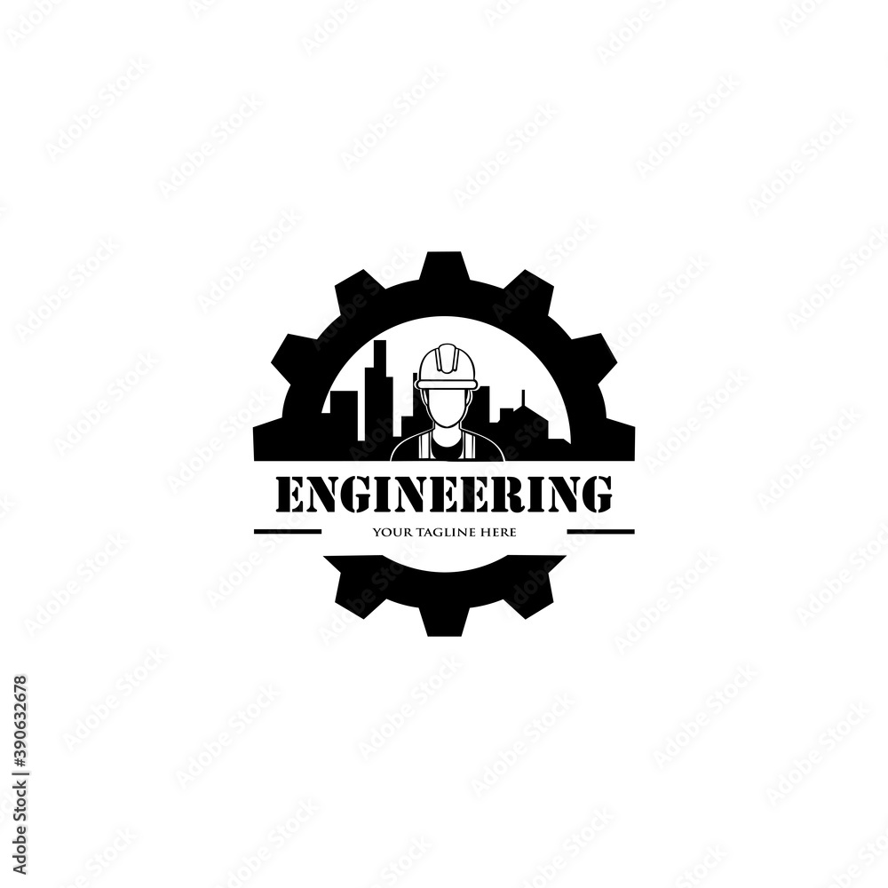 Mechanical Engineer Logo. logo and identity designs. Stock Vector