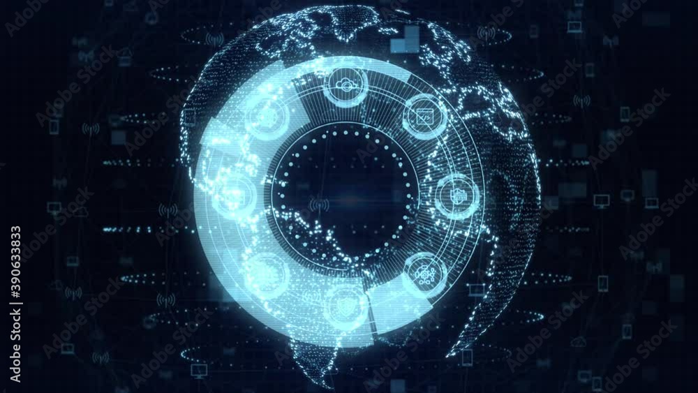 Edge computing modern IT technology on virtual screen. Business, technology, internet and networking concept.