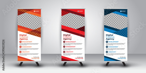Abstract Rollup Design IncludingMultiple Design & Color, Fully Editable, With Bleed.