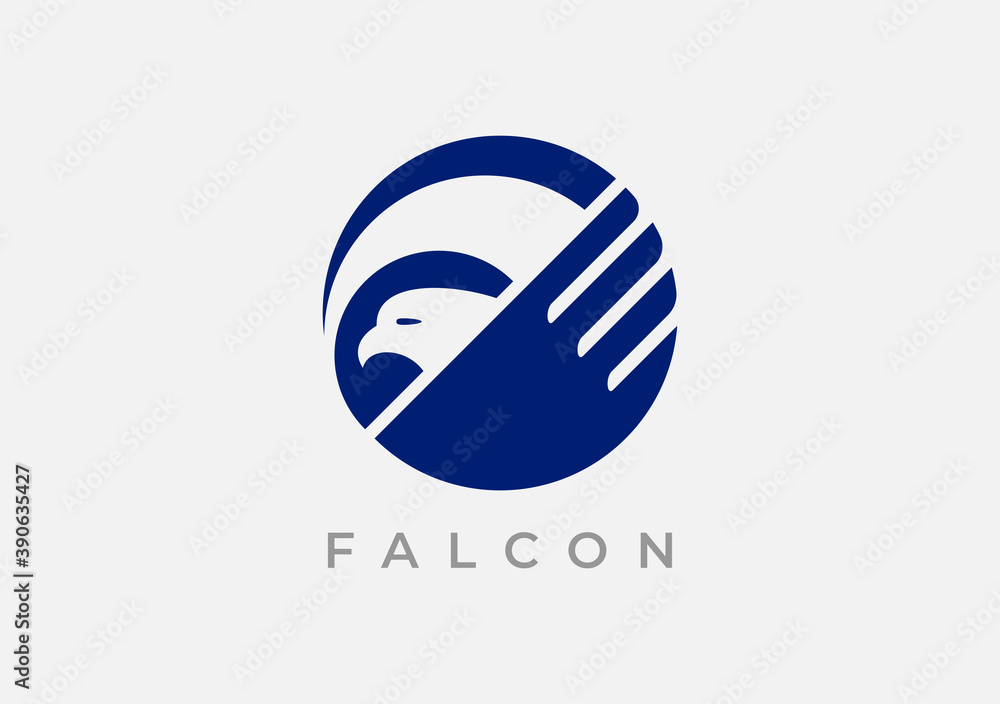 Stylized eagle logo template design. Vector illustration.