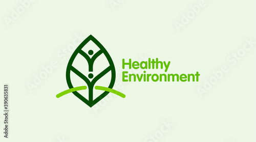 people & nature balance, eco lifestyle concept vector icon. healthy growth Concept.