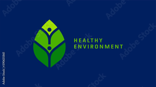 people & nature balance, eco lifestyle concept vector icon. healthy growth Concept.