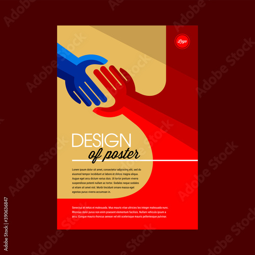 Vector illustration of hands reaching to each other