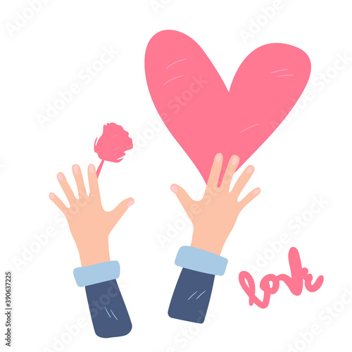 Wallpaper Mural Valentine's day gift heart and rose. Recognition and offer. February 14. Torontodigital.ca