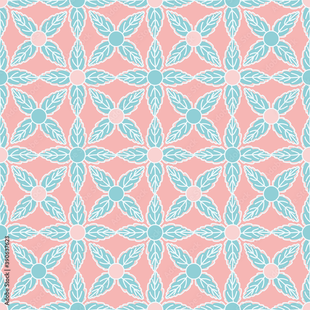 Flower greenery seamless illustration pattern. Cute botanical grid illustration background. Flower greenery seamless illustration pattern. Cute botanical grid illustration background.