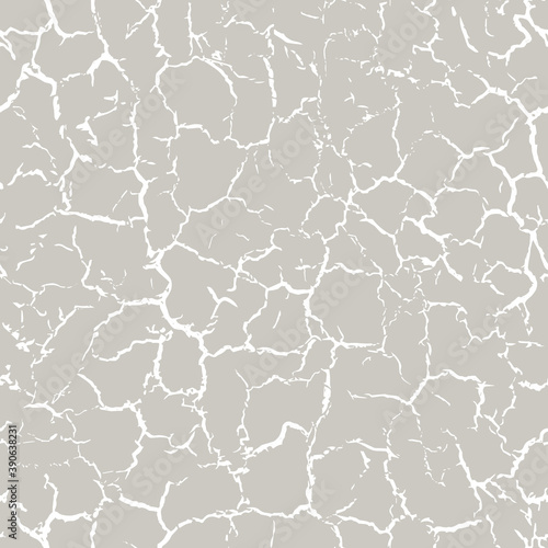 Cracks seamless pattern. Subtle background. Crack marble texture. Abstract grunge urban effect. Soft gray cracked texture. Modern stylish crackle design for prints. Distressed grey cracking. Vector 