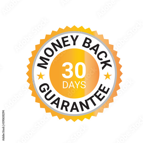 Satisfaction guarantee 100% logo, Money back guarantee, Customer Service, Vector logo