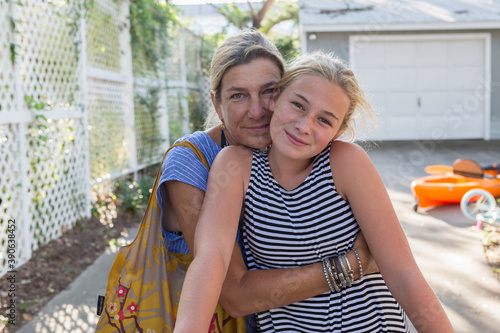 portrait of mother and her 12 year old daughter, Georgia