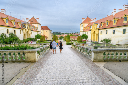 Internal courtyard of Valtice castle - baroque residences, UNESCO (Czech Republic)