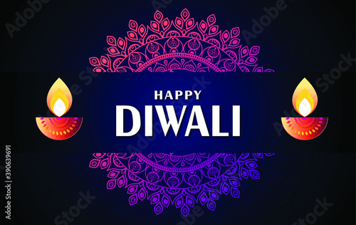 happy diwali creative wishes card design 