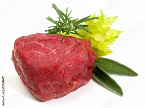 Raw Beef Fillet Steak Isolated on white Background - Isolated