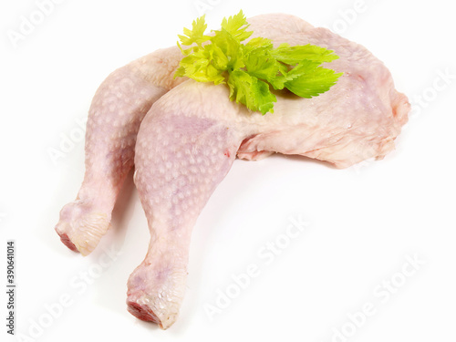 Raw Chicken Legs Isolated on white Background