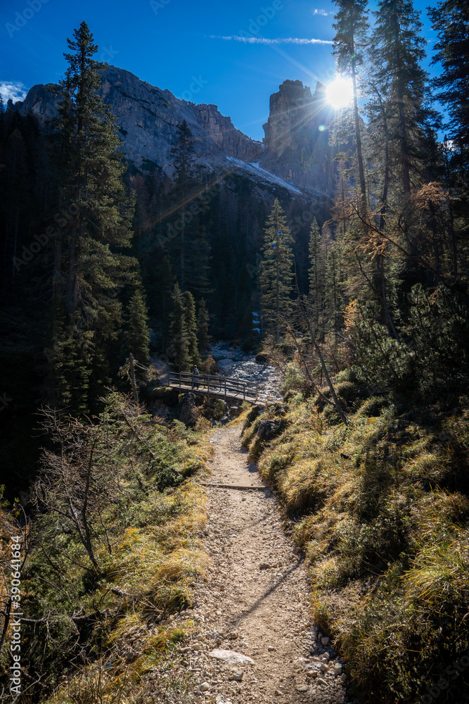 Obraz premium dolomites river bridge