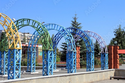 Wallpaper Mural Sidewalk with colorful arches in the city Park Torontodigital.ca
