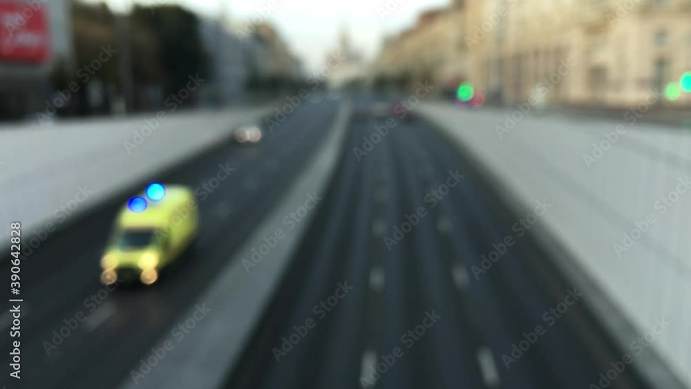 Weekend traffic in a big city, out of focus Weekend traffic in a big city, out of focus