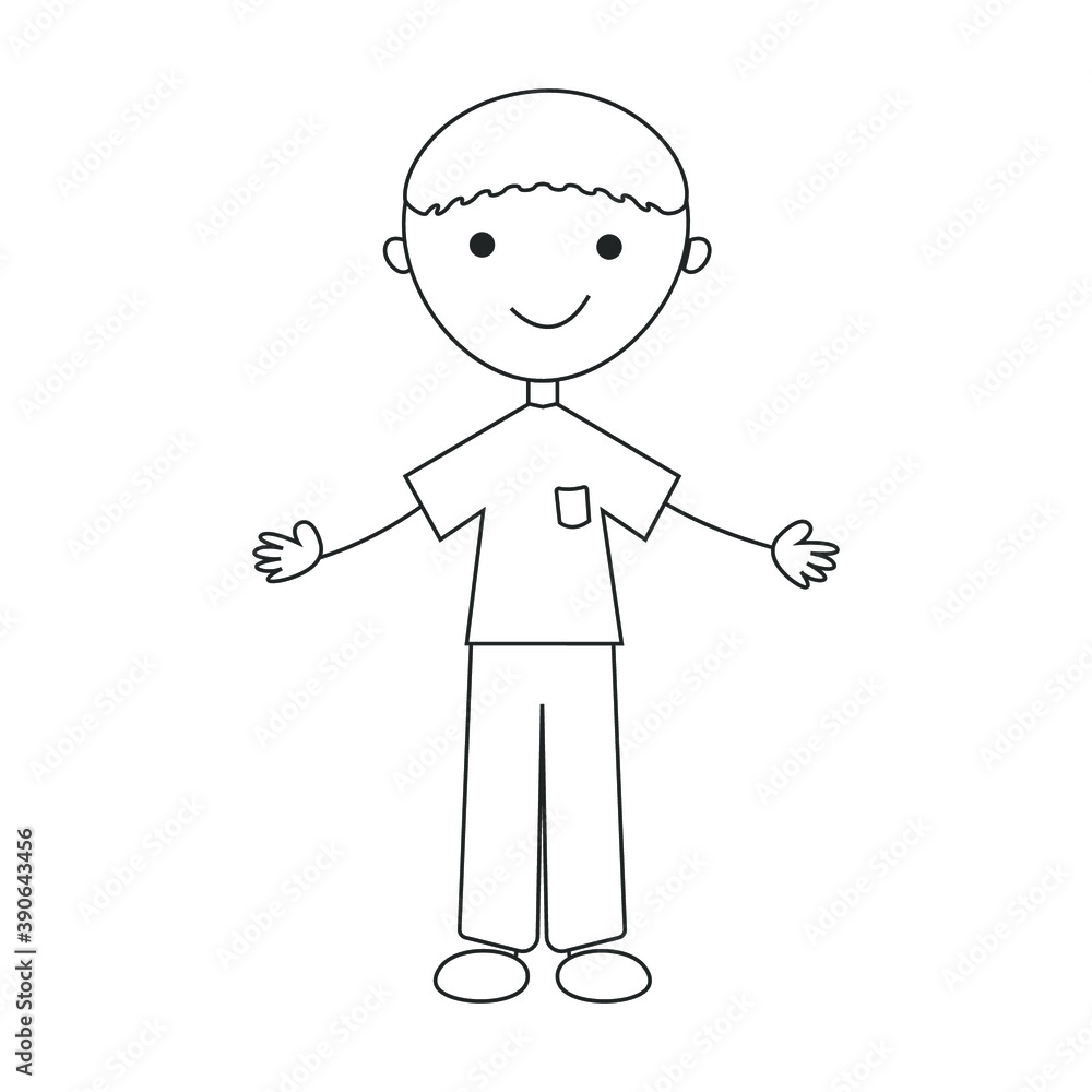 Happy little boy. Isolated over white background. Vector illustration. Happy little boy. Isolated over white background. Vector illustration.