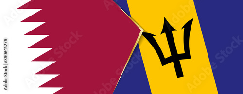 Qatar and Barbados flags, two vector flags.