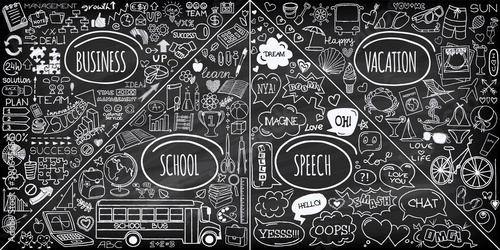 MEGA set of different doodles isolated on white background