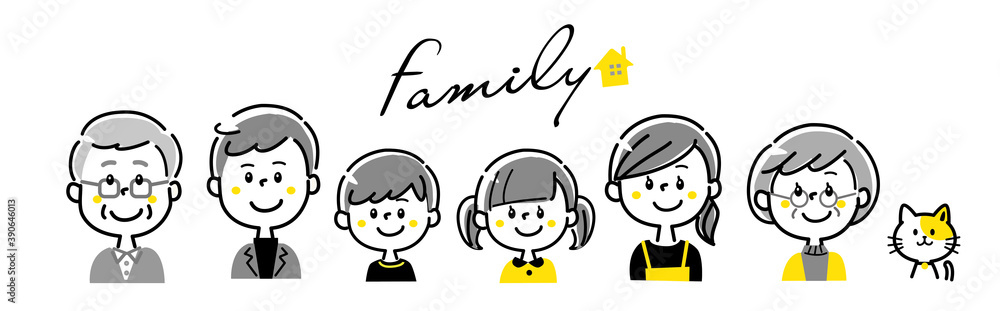 家族 ファミリー シンプルベクターイラストセット Stock Vector Adobe Stock