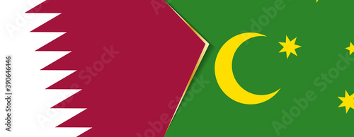 Qatar and Cocos Islands flags, two vector flags.