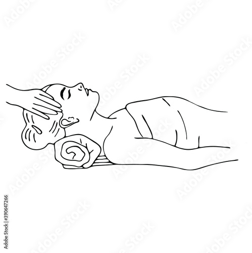 Vector illustration of Beautiful woman spa treatment. Beauty procedures