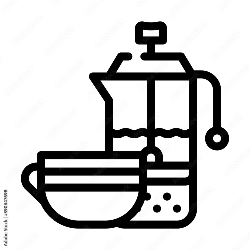 tea drink teapot line icon vector illustration tea drink teapot line icon vector illustration