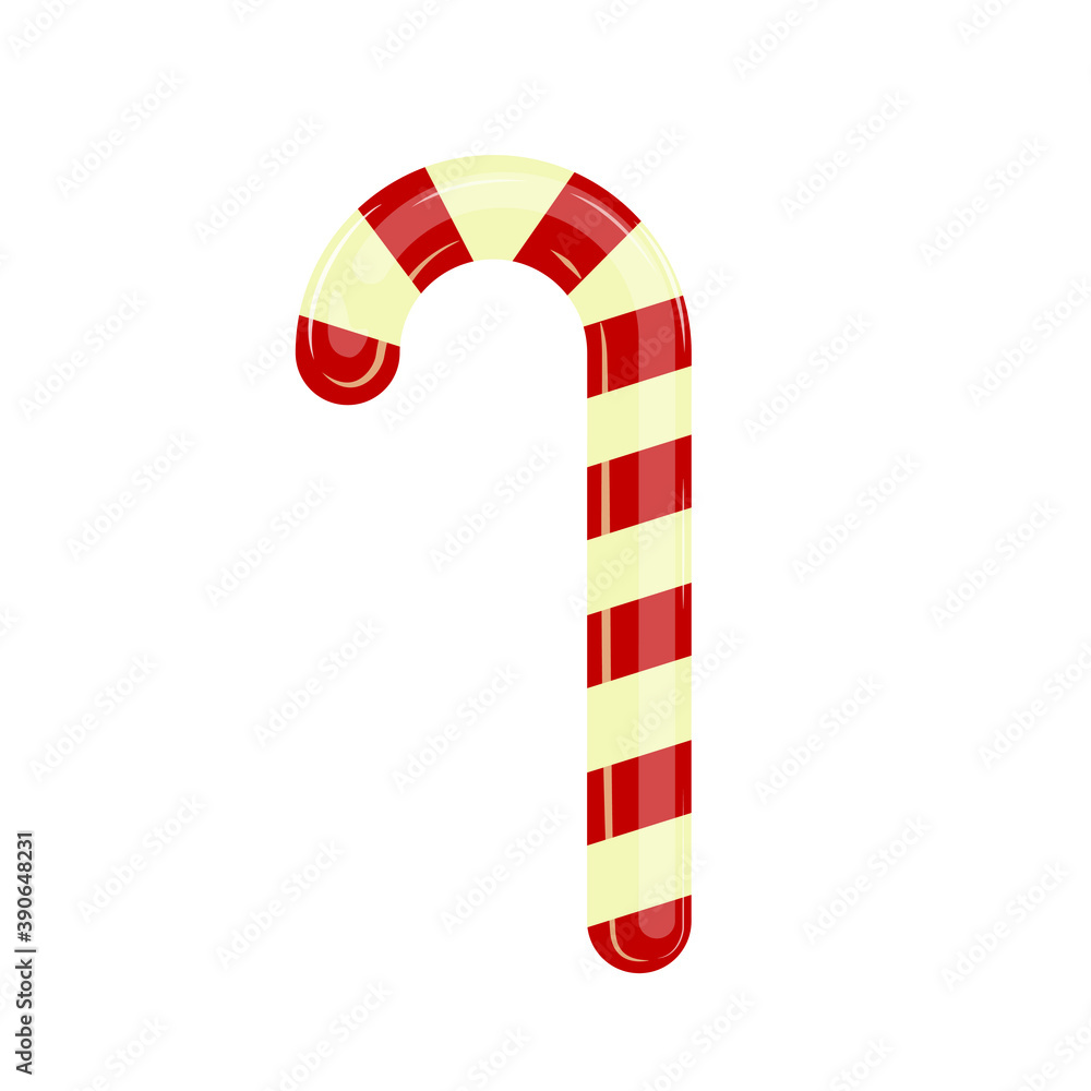 Xmas candy cane isolated on white backdrop. Christmas cane, christmas candy, christmas stick, red candy. Great for New Year's design. Hand-drawn. Vector illustration. Xmas candy cane isolated on white backdrop. Christmas cane, christmas candy, christmas stick, red candy. Great for New Year's design. Hand-drawn. Vector illustration.