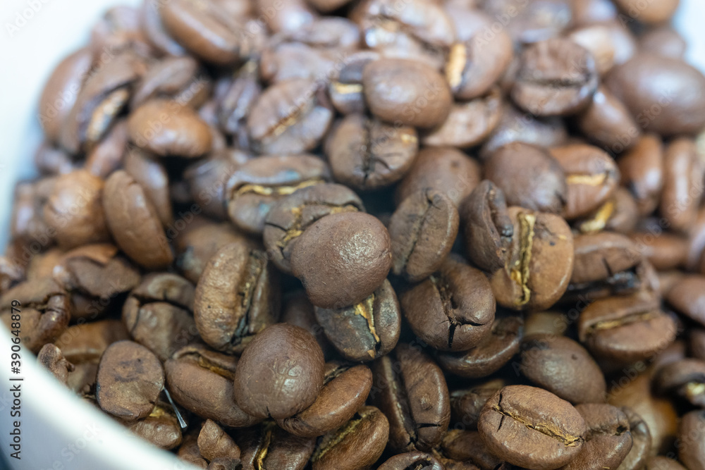 Obraz premium コーヒー豆のマクロ写真
