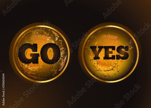 Golden buttons for the game site