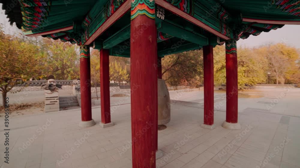 Korean traditional public Park. It's called Seoul Park. Located in Uzbekistan, Tashkent city. Built as a tribute to the Uzbek people from the Korean Diaspora on the 70th anniversary of the deportation