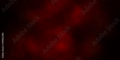 Dark Brown vector background with clouds.