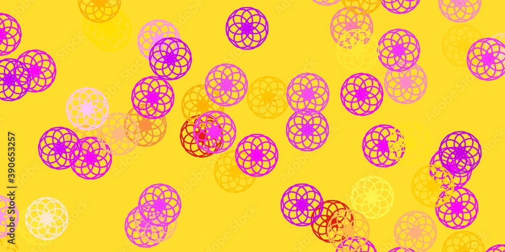 Light Pink, Yellow vector texture with disks. Light Pink, Yellow vector texture with disks.