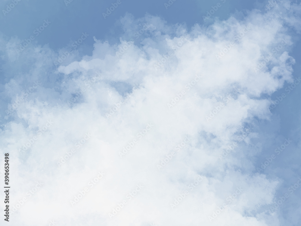 Fototapeta premium 絵本の様な雨の降りそうな暗いフワフワの空