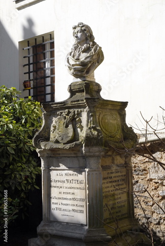 Ville de Nogent-sur-Marne, buste Antoine Watteau, département du Val de Marne, France photo