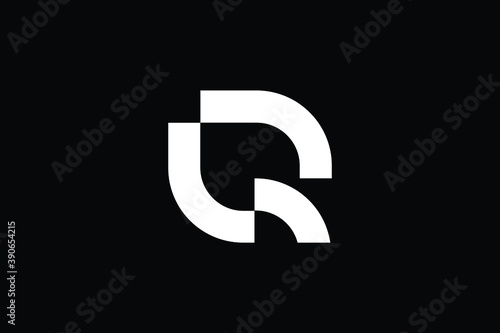 QR logo letter design on luxury background. RQ logo monogram initials letter concept. QR icon logo design. RQ elegant and Professional letter icon design on black background. Q R RQ QR