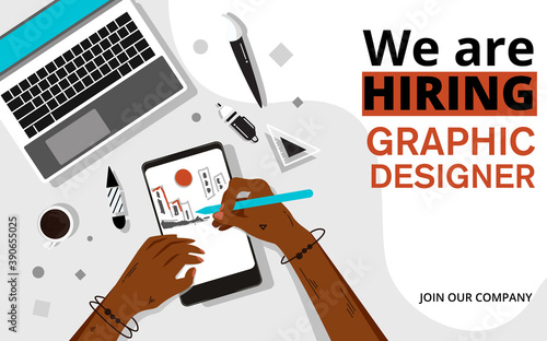 We are hiring recruitment design poster