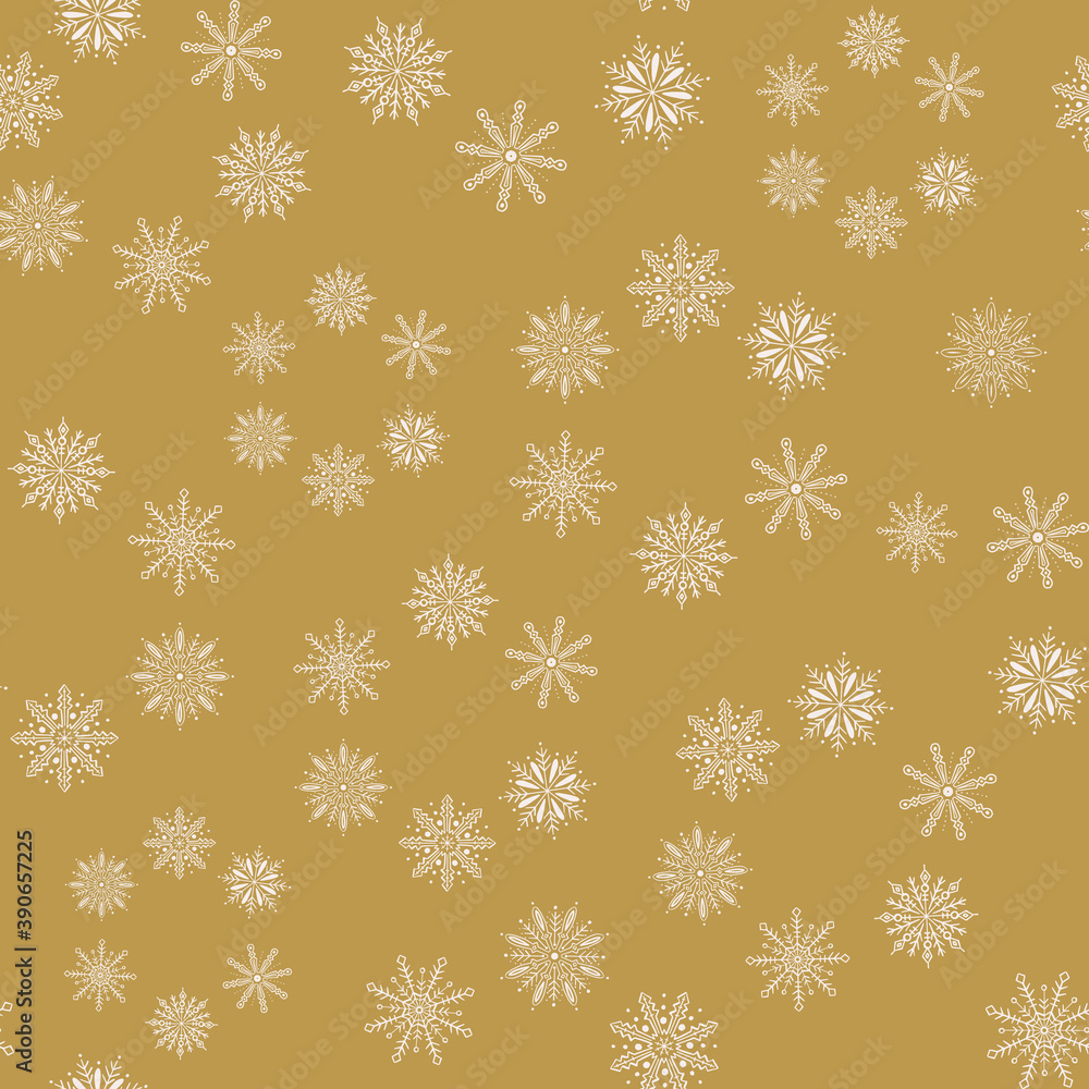 Winter Christmas vector repeat pattern with hand drawn snowflakes Winter Christmas vector repeat pattern with hand drawn snowflakes