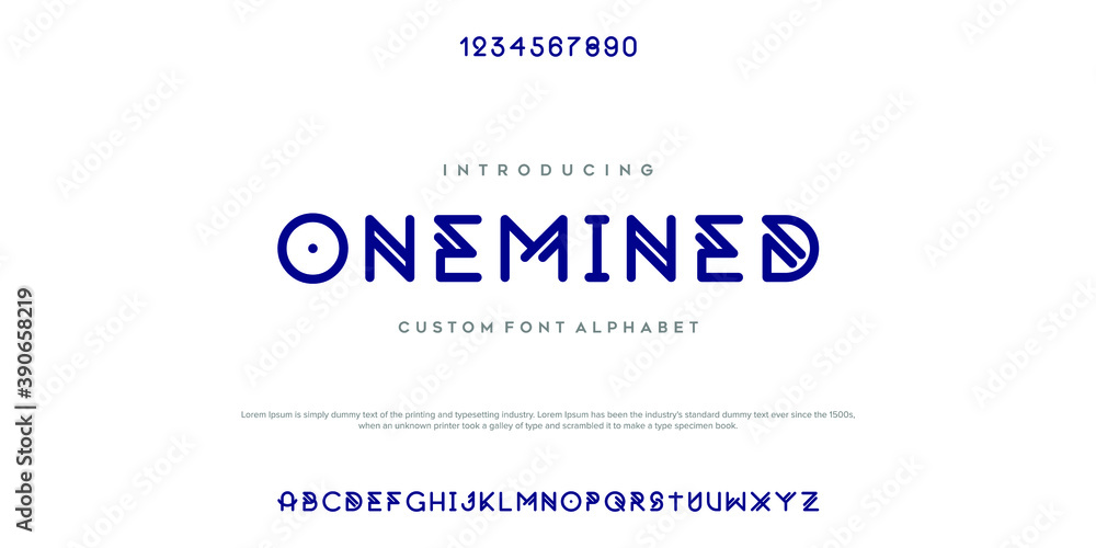 Abstract minimal modern alphabet fonts. Typography technology vector illustration Abstract minimal modern alphabet fonts. Typography technology vector illustration