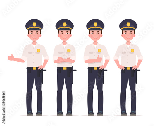 Police character set. Vector illustration