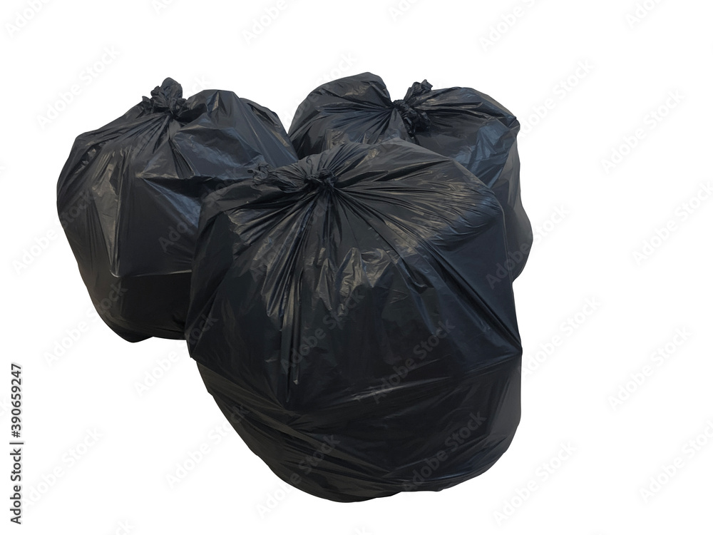 garbage bags isolated on the white background. This has clipping path.