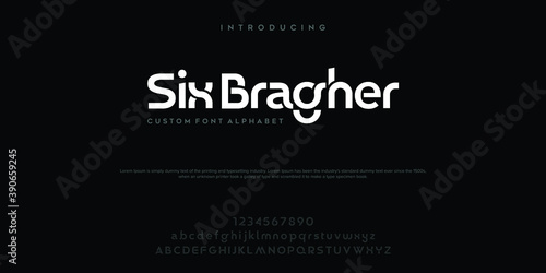 Abstract minimal modern alphabet fonts. Typography technology vector illustration