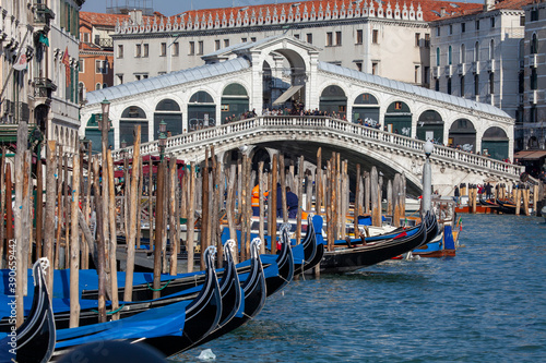 Venice, Italy. Grand Canal and Rialto Bridge one of the most iconic in Venice