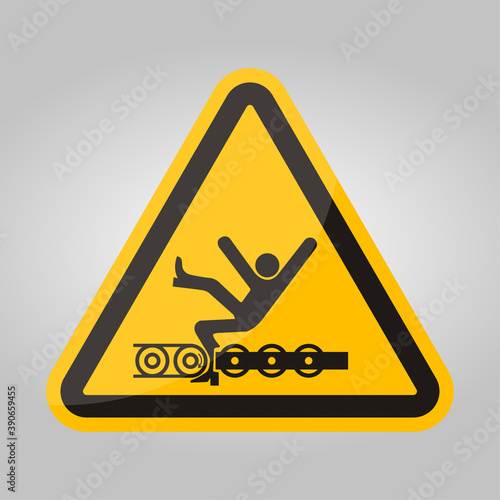 Warning Exposed Conveyor And Moving Parts Will Cause Service Injury Or Death Symbol Sign Isolate on White Background,Vector Illustration