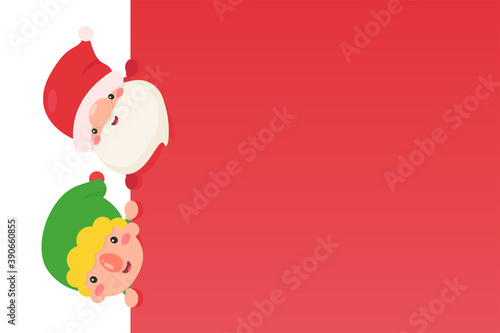 Santa and Elves are happy to give out gifts to the children for Christmas.