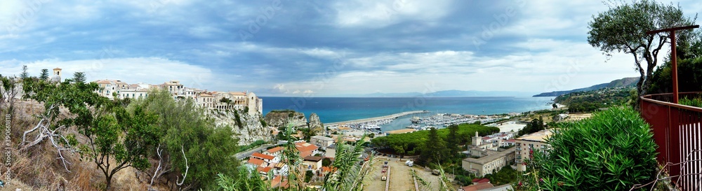 Italy,Calabria-panoramic view of the city of Tropea
