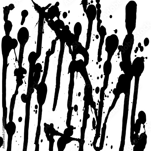 

Black stains caused by falling liquid or paint on white background