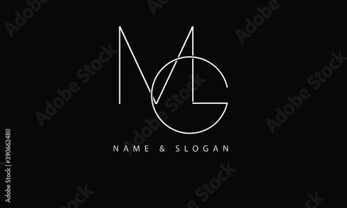 MG, GM, M, G abstract letters logo monogram