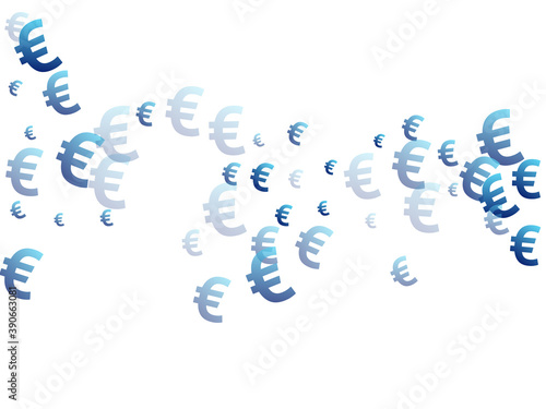 Euro blue symbols scatter currency vector 