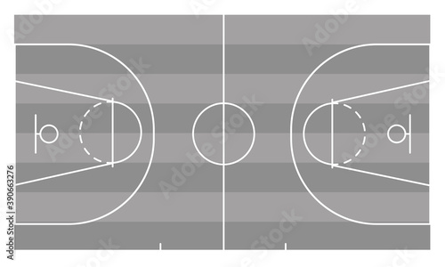 Isolated basketball field for ball game on the field in gray. Competitive sport on the site. Stadium with markings. Stock graphics. To plan a strategy for sites and applications.