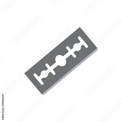 Razor blade isolated on white background. Metal razor blade in flat style. Vector stock